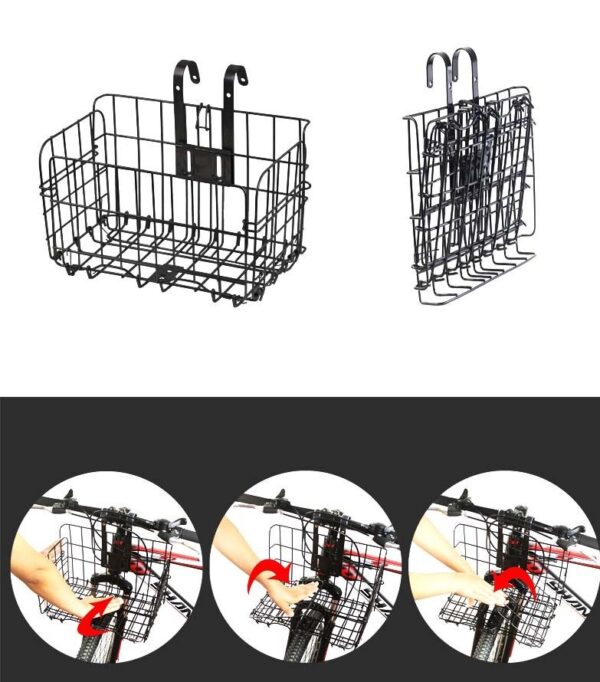 Folding Bike Basket, Steel Bicycle Basket