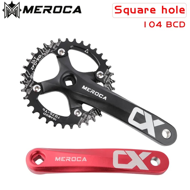 MEROCA Bicycle Crankset Chainwheel 104BCD MTB Bike Crank Aluminum Alloy with Bottom 170mm