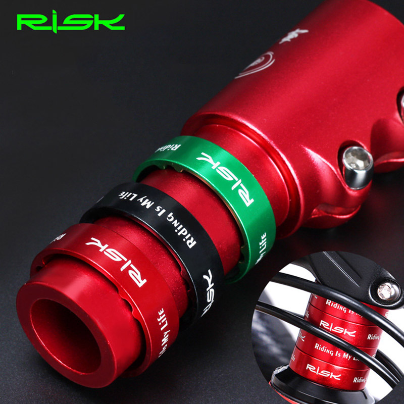 Risk Bicycle Fork Headset Spacer 28.6mm 5mm 10mm Hollow Design Fork Headset Gasket Aluminium Alloy Fork Washer