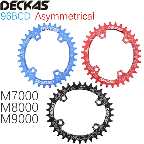 Deckas 96 BCD Chainring Oval 32T 34T 36T 38 for Shimano M7000 M8000 M9000 Cycling Bike Bicycle Chainwheel Tooth Plate 96bcd 96s