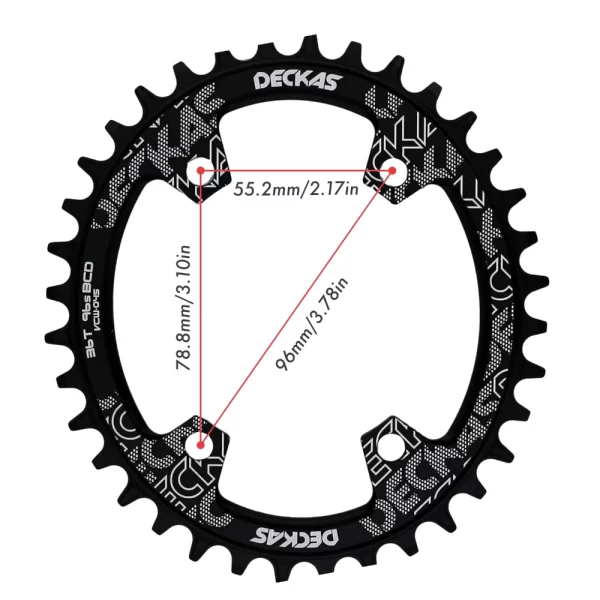 Deckas 96 BCD Chainring Oval 32T 34T 36T 38 Cycling Bike Bicycle Chainwheel Tooth Plate 96bcd 96s - Image 2