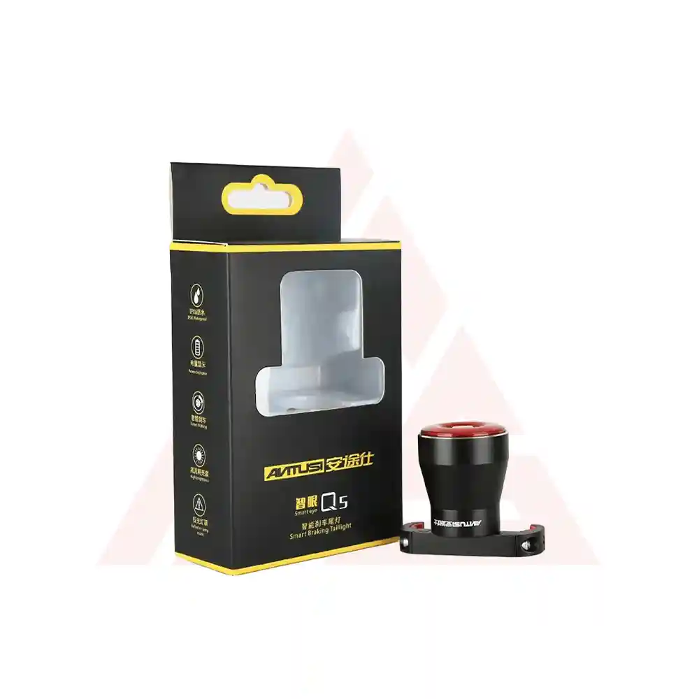 ANTUSI Q5 Smart Bike Tail Light – Auto Brake Sensing, USB Rechargeable, IPX6 Waterproof LED Rear Light for Cycling Safety